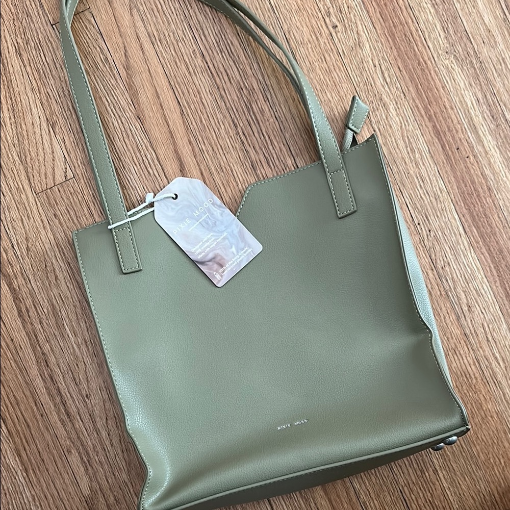 Sage Green Vegan Leather Tote Bag NWT